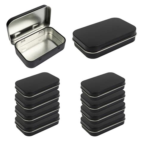 small black steel box|small steel container with lid.